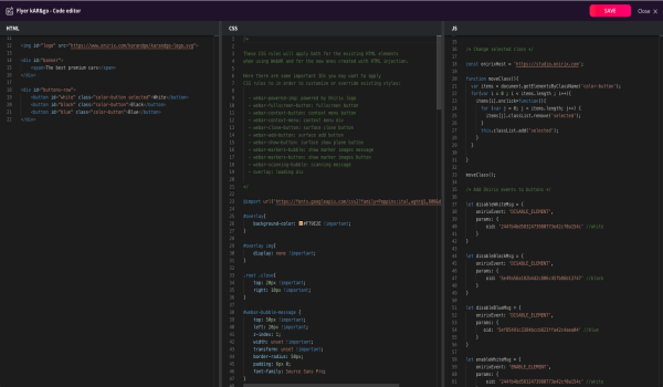 Online code editor screenshot