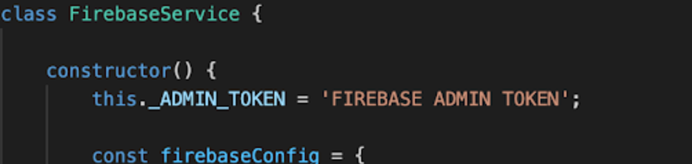 FirebaseService admin token